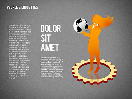 Mensen silhouetten, Dia 10, 02351, Silhouetten — PoweredTemplate.com