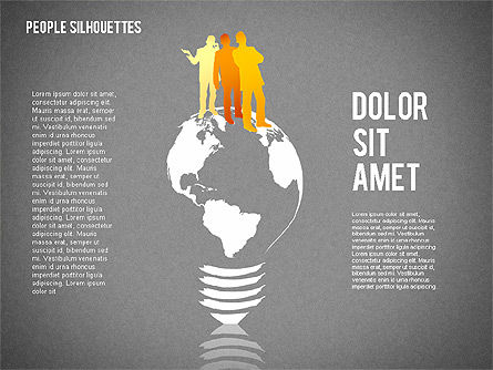 Siluetas de personas, Diapositiva 16, 02351, Siluetas — PoweredTemplate.com