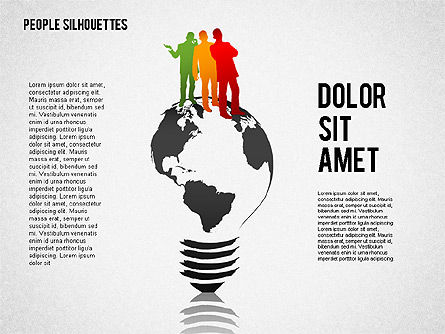 People silhouettes, Deslizar 8, 02351, Silhuetas — PoweredTemplate.com