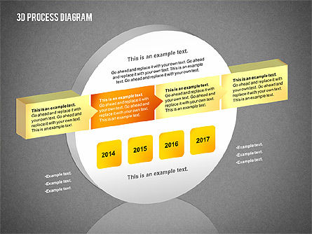 Schéma de processus tridimensionnel, Diapositive 14, 02355, Schémas de procédés — PoweredTemplate.com