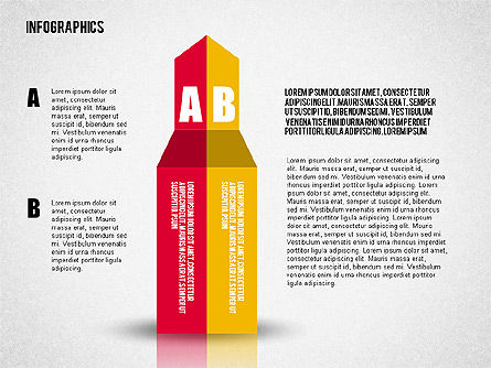 Flach entworfene infografische Formen, PowerPoint-Vorlage, 02358, Schablonen — PoweredTemplate.com