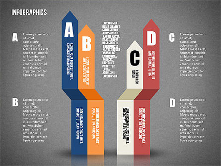 Formes infographiques conçues à plat, Diapositive 11, 02358, Formes — PoweredTemplate.com