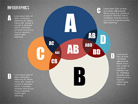 Formes infographiques conçues à plat, Diapositive 14, 02358, Formes — PoweredTemplate.com