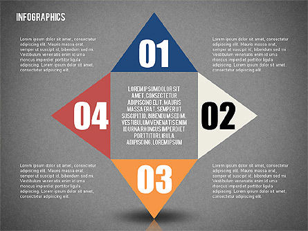 Flach entworfene infografische Formen, Folie 15, 02358, Schablonen — PoweredTemplate.com