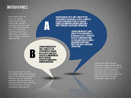 Formes infographiques conçues à plat, Diapositive 16, 02358, Formes — PoweredTemplate.com