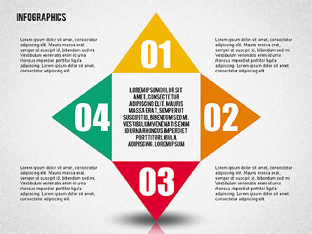 Flach entworfene infografische Formen, Folie 7, 02358, Schablonen — PoweredTemplate.com