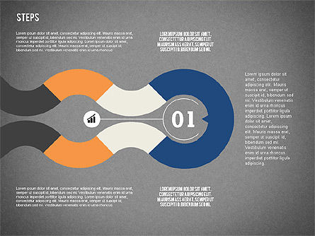 Boîte à outils d'étapes de ruban colorés, Diapositive 12, 02362, Schémas d'étapes — PoweredTemplate.com