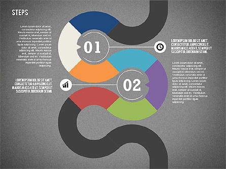 다채로운 테이프 단계 도구 상자, 슬라이드 15, 02362, 단계 도표 — PoweredTemplate.com