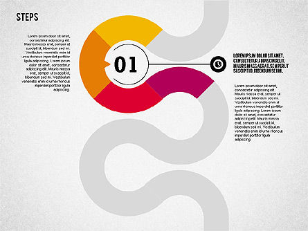 Pasos de cinta de colores Caja de herramientas, Diapositiva 6, 02362, Diagramas de la etapa — PoweredTemplate.com