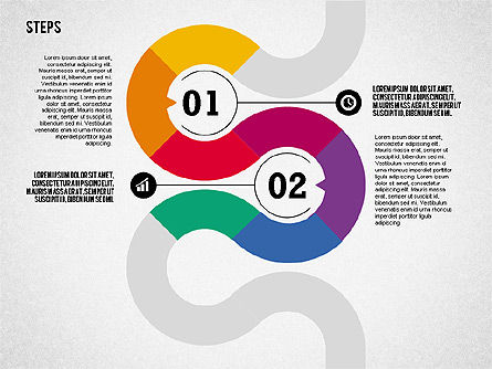다채로운 테이프 단계 도구 상자, 슬라이드 7, 02362, 단계 도표 — PoweredTemplate.com