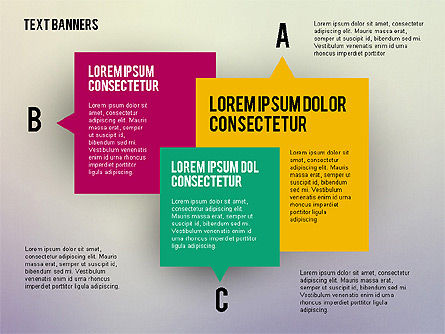 Banner di testo rettangolari, Modello PowerPoint, 02363, Caselle di Testo — PoweredTemplate.com