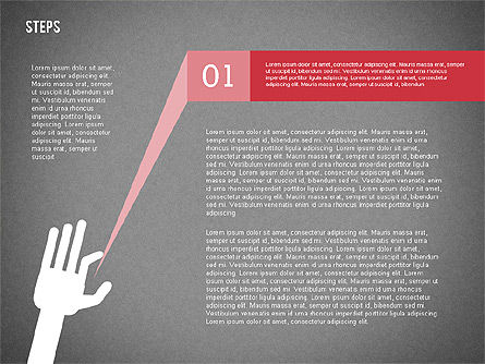 Schéma de scène avec main, Diapositive 11, 02367, Schémas d'étapes — PoweredTemplate.com