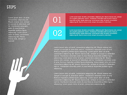 Schéma de scène avec main, Diapositive 12, 02367, Schémas d'étapes — PoweredTemplate.com