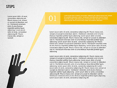Schéma de scène avec main, Diapositive 3, 02367, Schémas d'étapes — PoweredTemplate.com