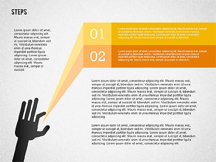 Schéma de scène avec main, Diapositive 4, 02367, Schémas d'étapes — PoweredTemplate.com