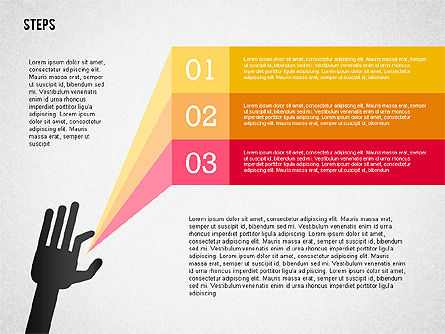 Schéma de scène avec main, Diapositive 5, 02367, Schémas d'étapes — PoweredTemplate.com