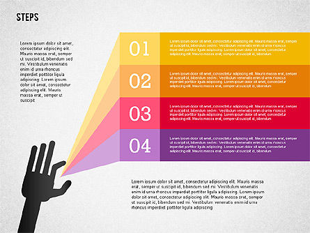 Schéma de scène avec main, Diapositive 6, 02367, Schémas d'étapes — PoweredTemplate.com