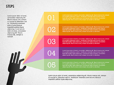 Schéma de scène avec main, Diapositive 7, 02367, Schémas d'étapes — PoweredTemplate.com