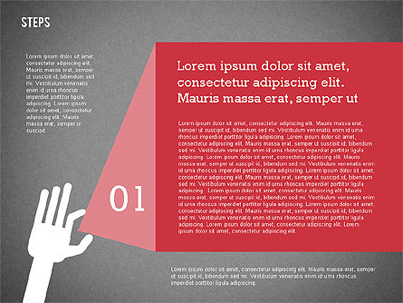 Schéma de scène avec main, Diapositive 9, 02367, Schémas d'étapes — PoweredTemplate.com