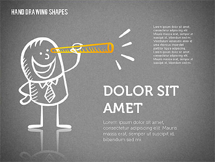 Hand-Drawn Characters and Shapes, Slide 13, 02370, Shapes — PoweredTemplate.com