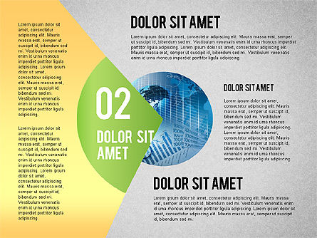 라운드 플로우 단계, 슬라이드 6, 02371, 단계 도표 — PoweredTemplate.com