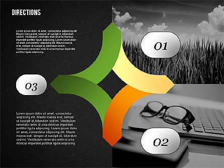Directions et étapes, Diapositive 11, 02377, Schémas d'étapes — PoweredTemplate.com