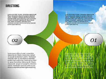 길 찾기 및 단계, 슬라이드 2, 02377, 단계 도표 — PoweredTemplate.com