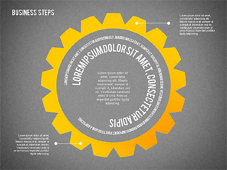 Diagrama de pasos de negocios de color, Diapositiva 13, 02379, Diagramas de la etapa — PoweredTemplate.com