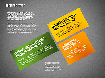 Colored Business Steps Diagram, Slide 14, 02379, Stage Diagrams — PoweredTemplate.com