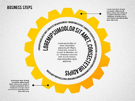Farbige Geschäftsschritte Diagramm, Folie 5, 02379, Ablaufdiagramme — PoweredTemplate.com
