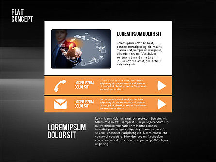 Modèle de présentation en concept de conception plate, Diapositive 12, 02380, Modèles de présentations — PoweredTemplate.com