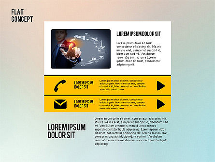 Modèle de présentation en concept de conception plate, Diapositive 4, 02380, Modèles de présentations — PoweredTemplate.com