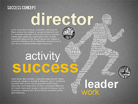 Concepto de éxito Nube de palabras, Diapositiva 9, 02385, Plantillas de presentación — PoweredTemplate.com