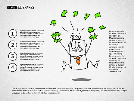 재미있는 만화 캐릭터, 슬라이드 6, 02392, 모양 — PoweredTemplate.com