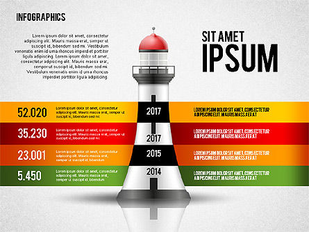 Infographics with Lighthouse, 02402, Infographics — PoweredTemplate.com
