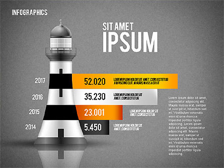 Infographics with Lighthouse, Slide 11, 02402, Infographics — PoweredTemplate.com