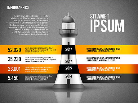 Infographics with Lighthouse, Slide 9, 02402, Infographics — PoweredTemplate.com