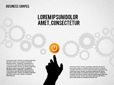 Data Driven Business Presentations with Shapes and Silhouettes, Slide 2, 02403, Presentation Templates — PoweredTemplate.com