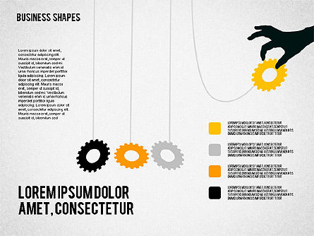 Data Driven Business Presentations with Shapes and Silhouettes, Slide 6, 02403, Presentation Templates — PoweredTemplate.com