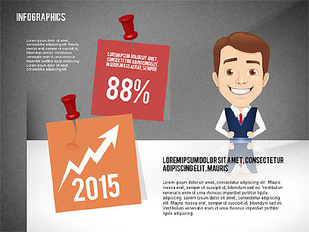 Infographics in Flat Design with Character, Slide 11, 02408, Infographics — PoweredTemplate.com