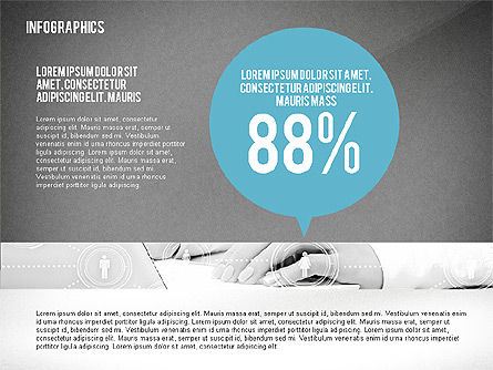 Infographie en design plat avec personnage, Diapositive 13, 02408, Infographies — PoweredTemplate.com