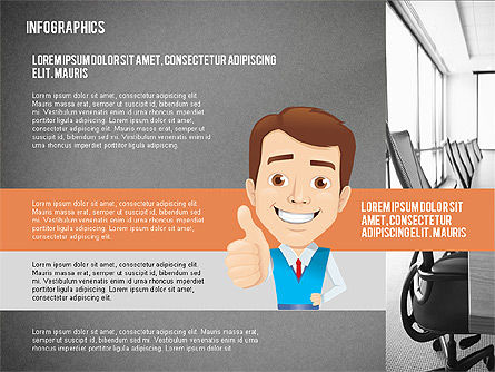 Infographie en design plat avec personnage, Diapositive 16, 02408, Infographies — PoweredTemplate.com