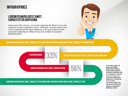 Infographics in plat ontwerp met karakter, Dia 7, 02408, Infographics — PoweredTemplate.com