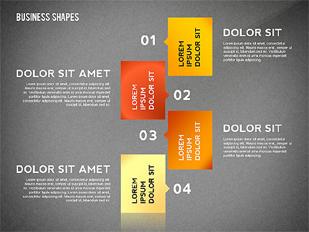 Forme ed elementi di colore del nastro astratto per infografica, Slide 12, 02410, Forme — PoweredTemplate.com