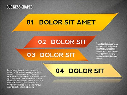 Formas e elementos coloridos da cor da fita para infographics, Deslizar 13, 02410, Formas — PoweredTemplate.com