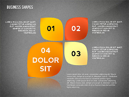 Abstrakte bandfarbenformen und -elemente für infografiken, Folie 14, 02410, Schablonen — PoweredTemplate.com