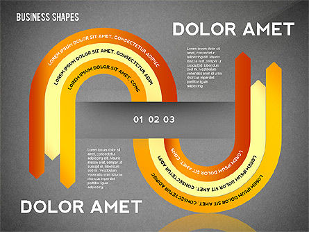 Abstrakte bandfarbenformen und -elemente für infografiken, Folie 15, 02410, Schablonen — PoweredTemplate.com