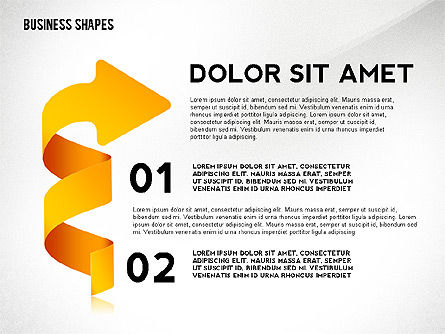 Abstrakte bandfarbenformen und -elemente für infografiken, Folie 2, 02410, Schablonen — PoweredTemplate.com