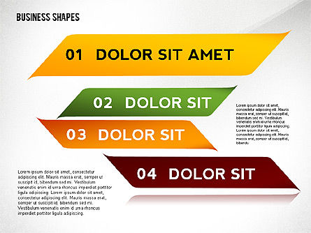 Abstrakte bandfarbenformen und -elemente für infografiken, Folie 5, 02410, Schablonen — PoweredTemplate.com