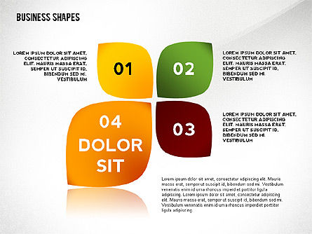 Formas e elementos coloridos da cor da fita para infographics, Deslizar 6, 02410, Formas — PoweredTemplate.com